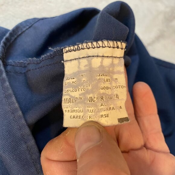 Dickies Men's Work Shirt 2XL Navy Blue Short Sleeve Button-Up Vintage - Picture 6 of 9